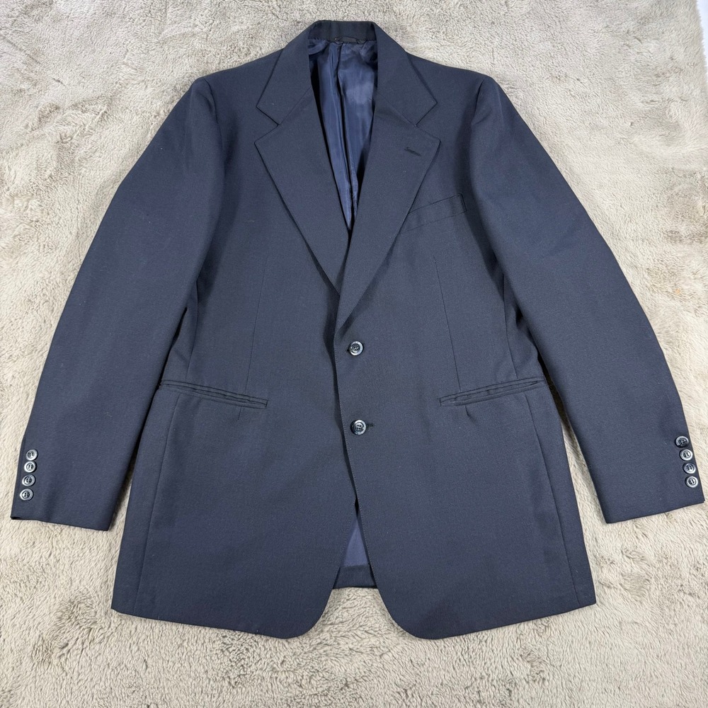 Vintage Bullock's Mens Navy Blue Blazer Jacket Union Made‎ Size 44 Career Office